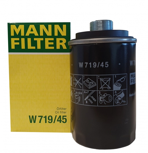 Original MANN Ölfilter W719/45 für Audi Seat Skoda VW nur für Benzinmotoren